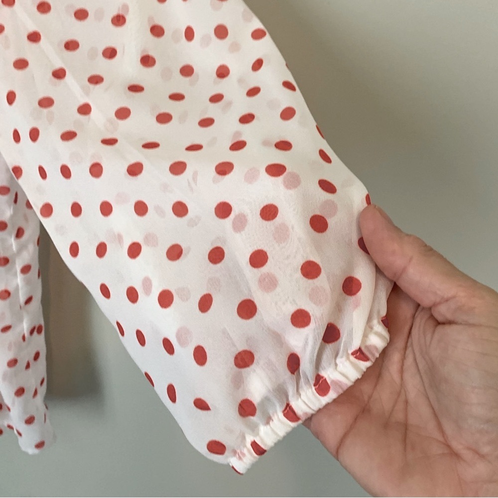 H&M size 4 polka dot peasant blouse - Picture 14 of 16